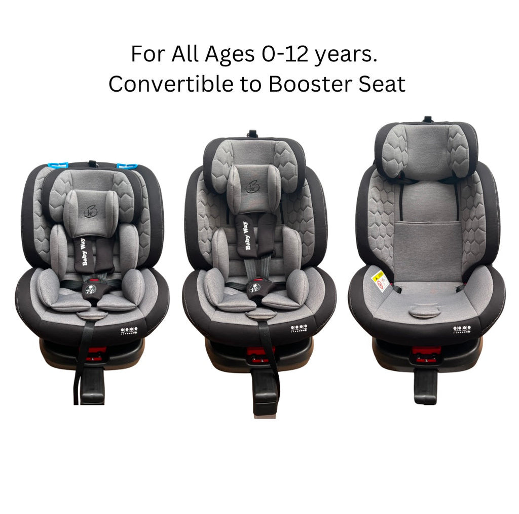 SafeHalo 360 Rotating and Convertible Car Seat with ISOFIX for All Ages - KHAKI