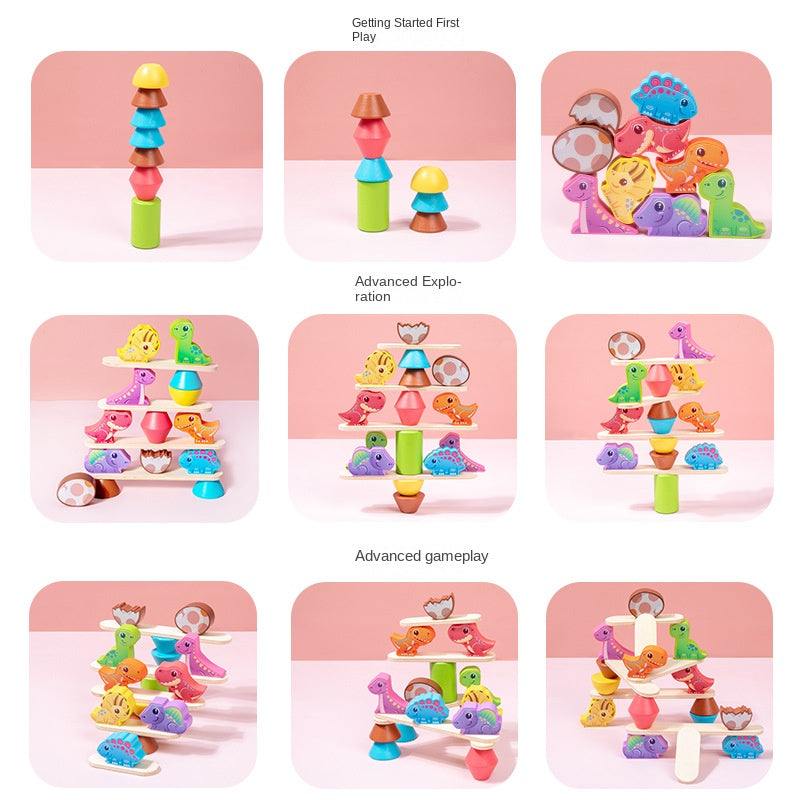 Wooden Dinosaur Animal Stacking Toy