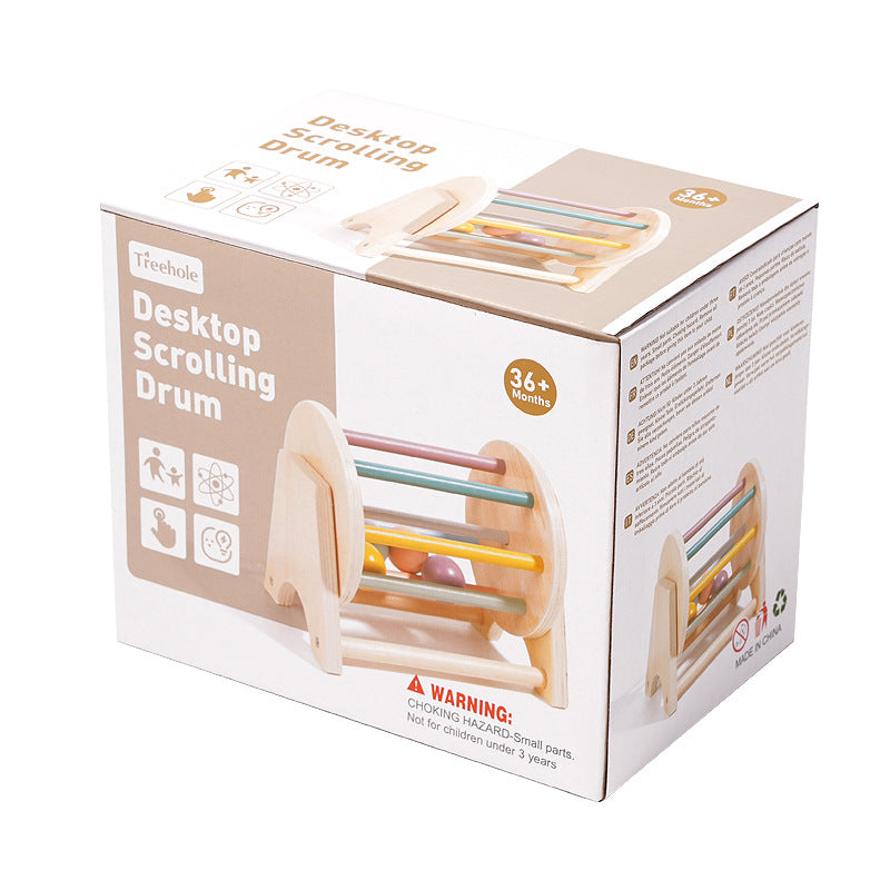 Wooden Rolling Drum Baby Toy