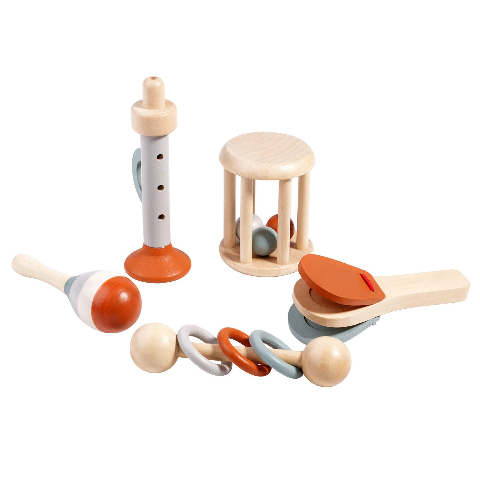 Wooden Cage Bell Baby Rattle Toy