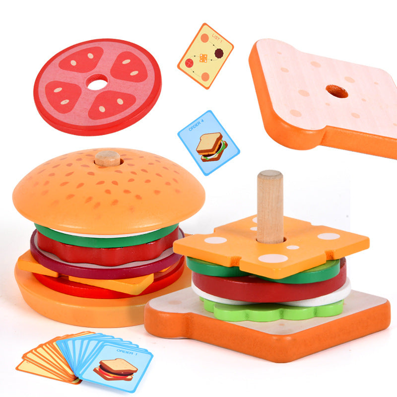 Wooden Burger & Food Play Set
