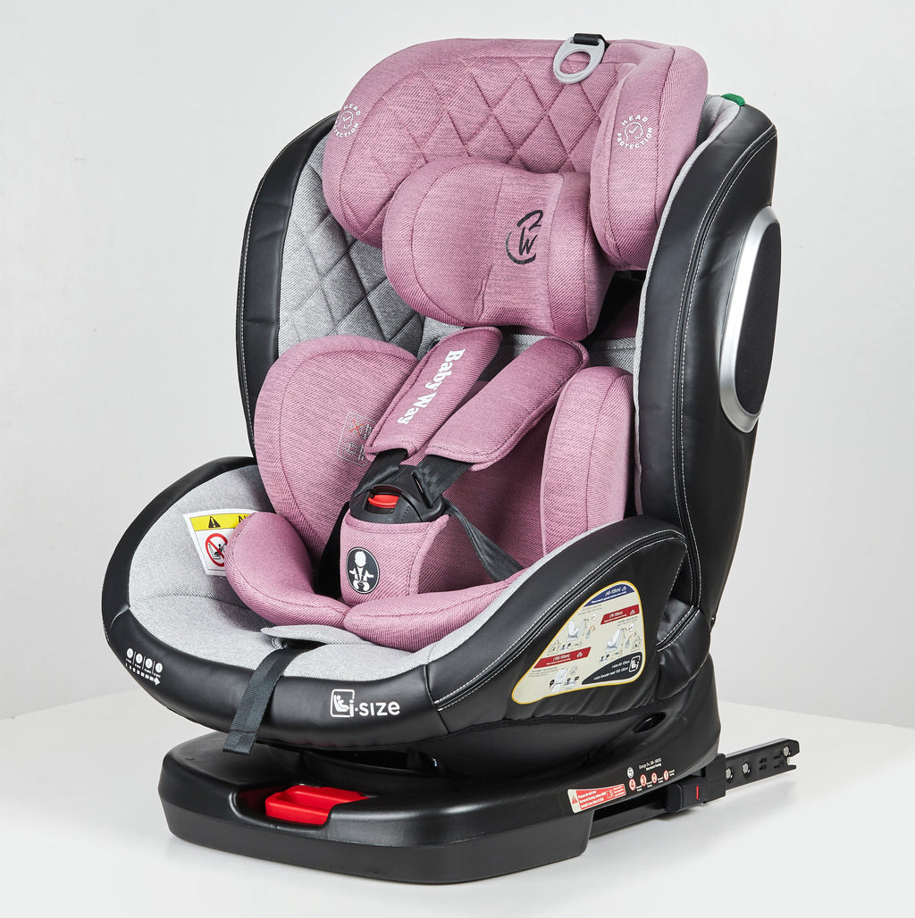 Preorder - Royal Pink i-Size 360 Rotating Convertible Car Seat with ISOFIX and Top Tether