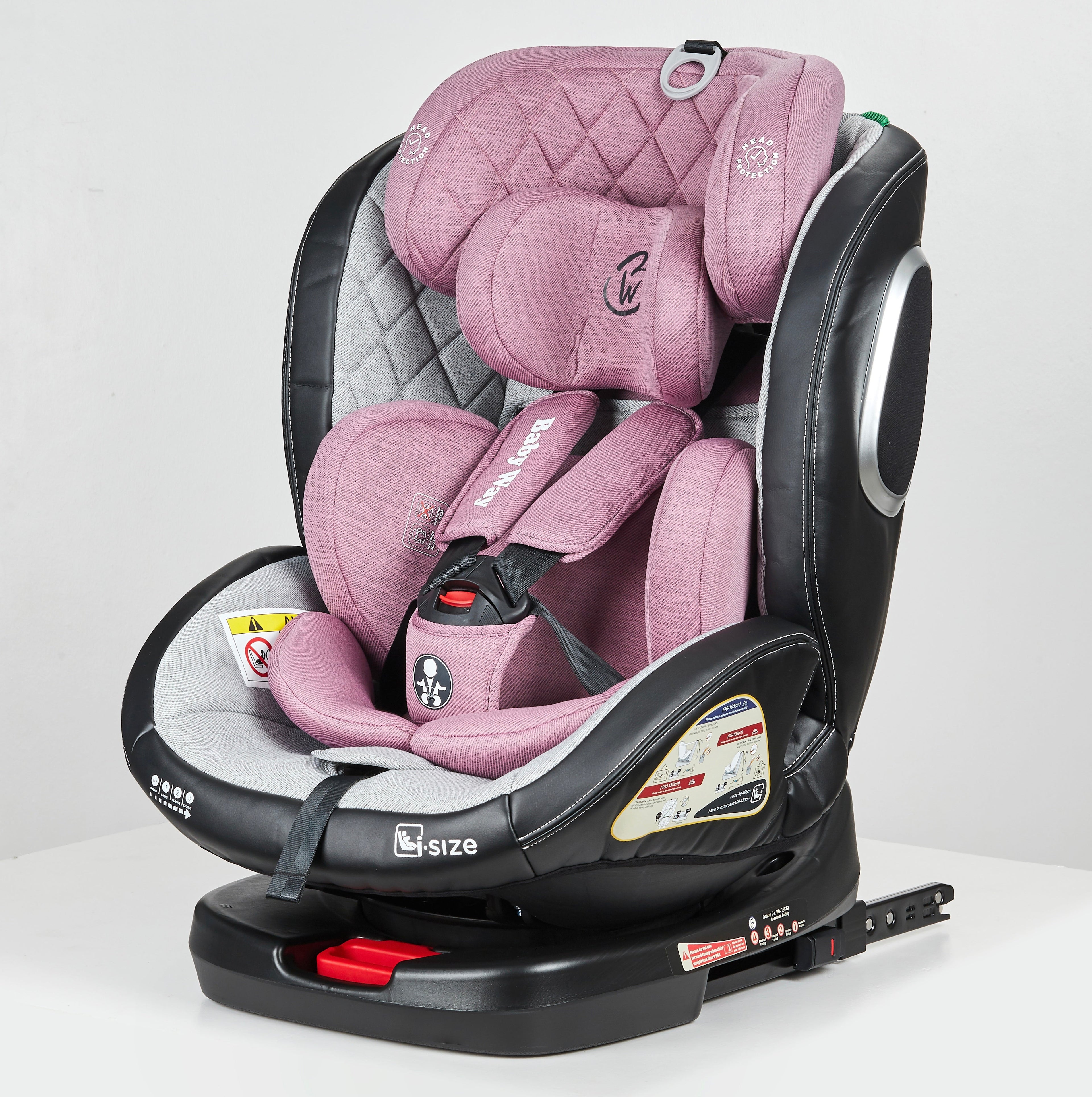 Preorder - Royal Pink i-Size 360 Rotating Convertible Car Seat with ISOFIX and Top Tether