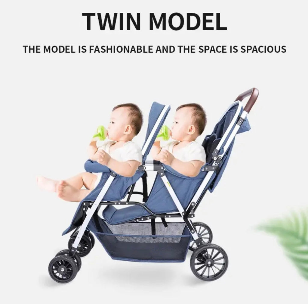 Baby Way Duo Lite - Tandem Double Stroller with Rain Cover