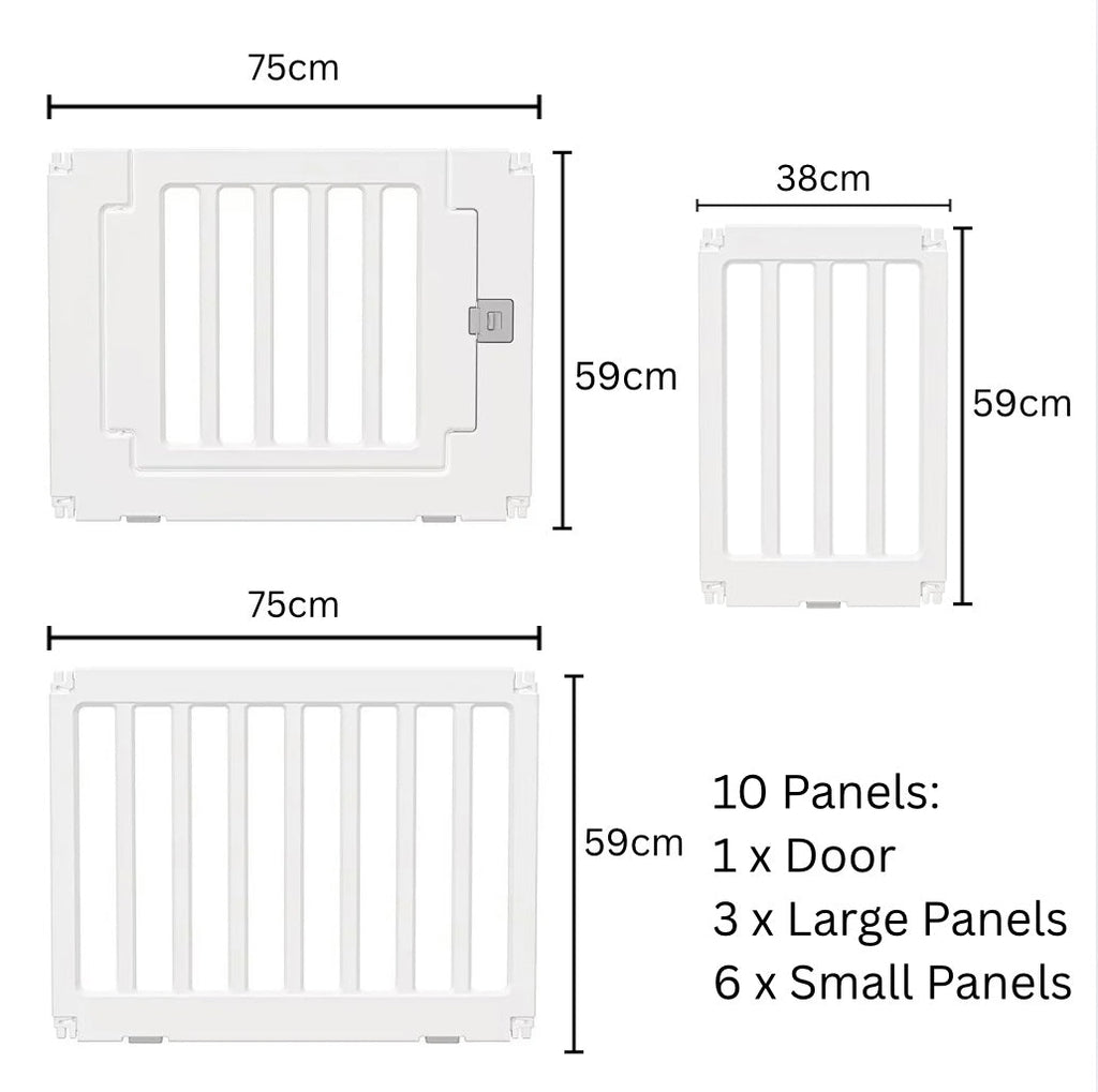 2 in 1 Convertible Baby Playpen 10 pieces & Storage Rack