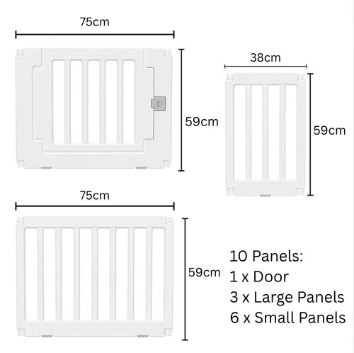 2 in 1 Convertible Baby Playpen 10 pieces & Storage Rack