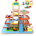 Children's Play House Toy Simulation Large Three-Dimensional Three-Story Wooden Parking Lot Toy Set Assembled Car Track