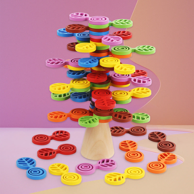 Wooden Stacking Balance Tree Blocks