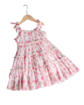 Elegant Rose Floral Print Chiffon Cami Dress