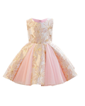 Sleeveless Jacquard Fabric Party Dress