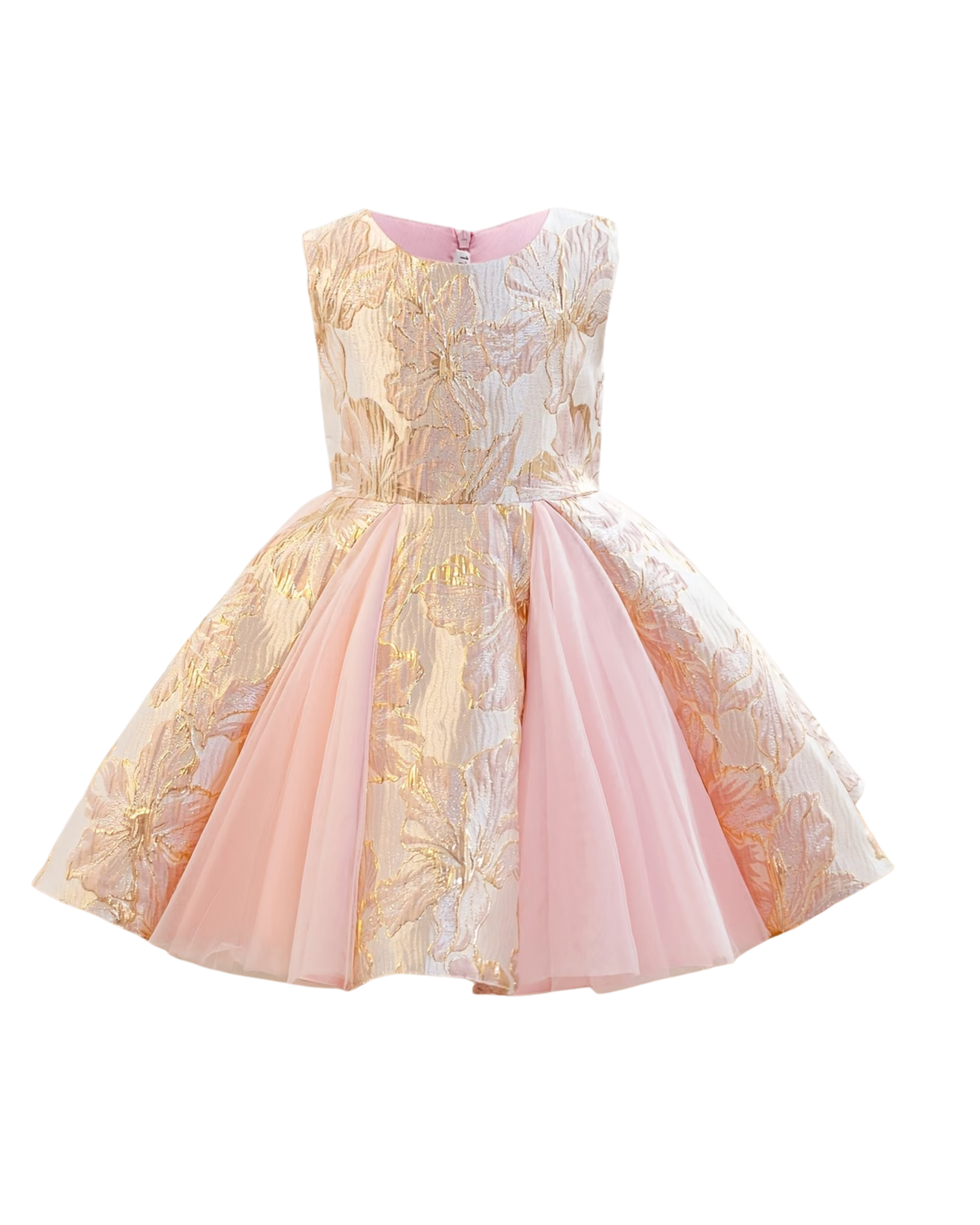 Sleeveless Jacquard Fabric Party Dress