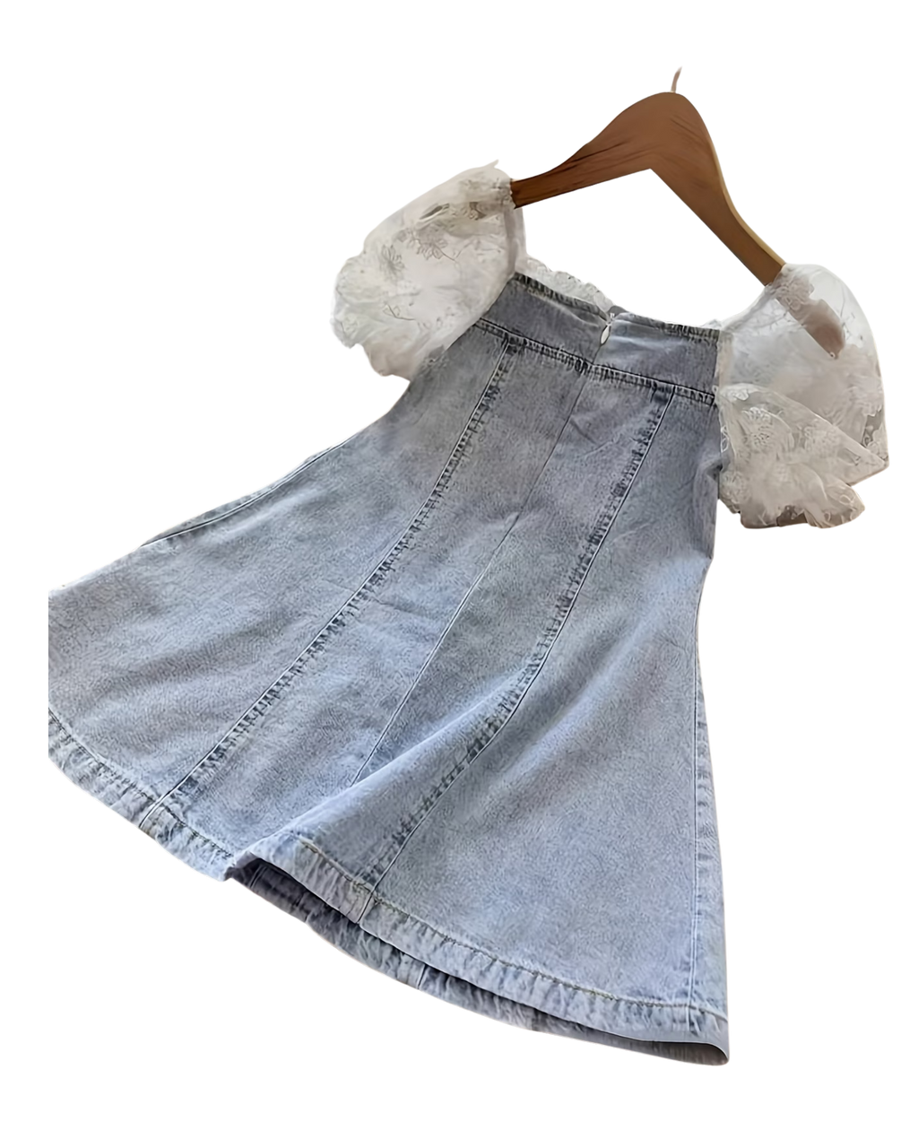 Bubble Sleeve Denim Dress