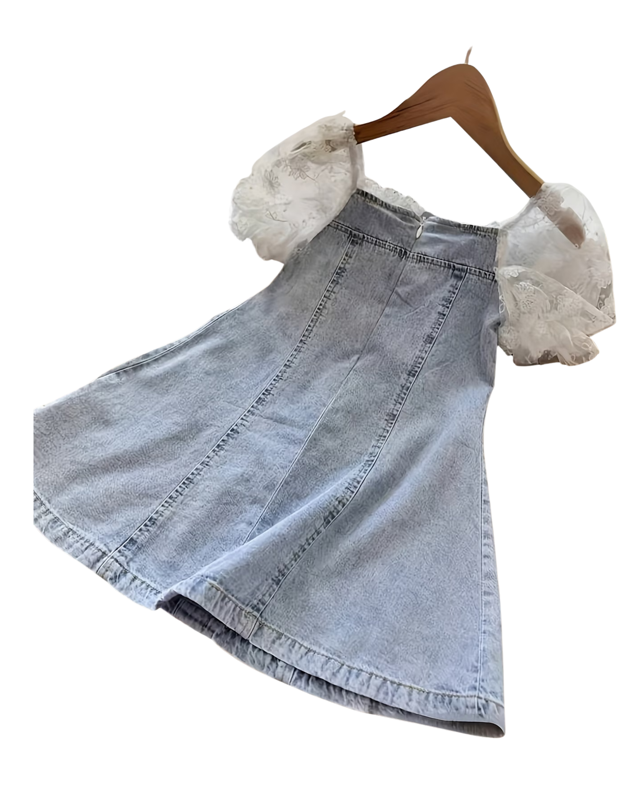 Bubble Sleeve Denim Dress