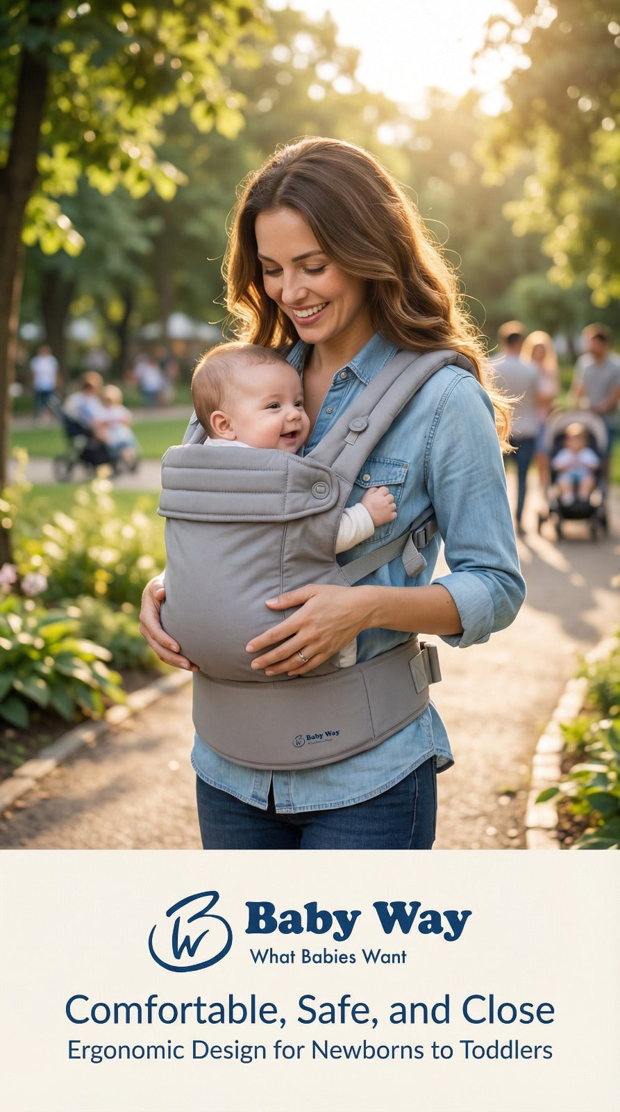 ComfortCarry Ergonomic Baby Carrier - GREY
