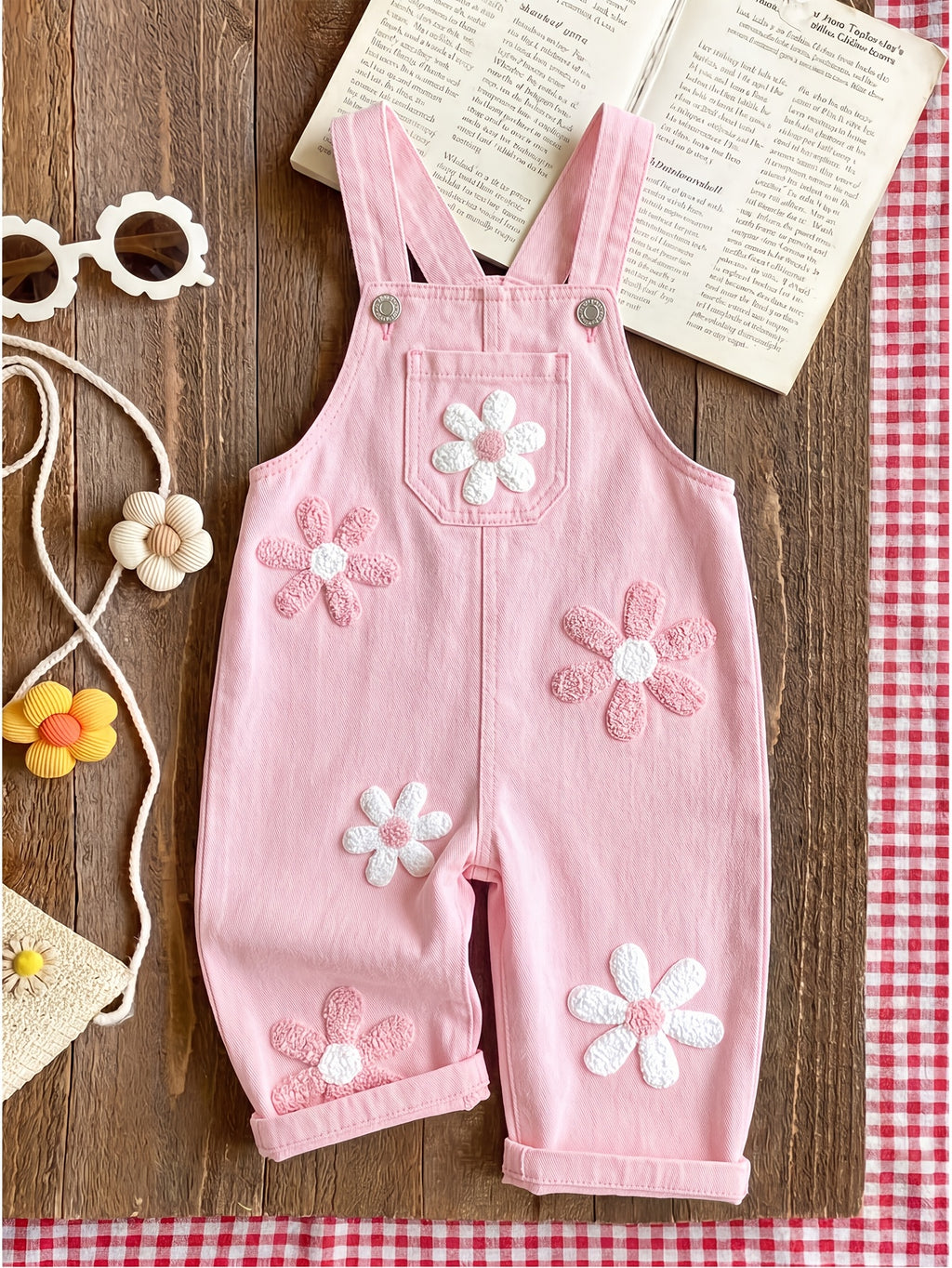 Single Pair of Denim Overalls for Girls