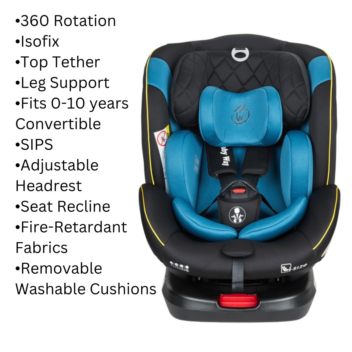 Preorder - GoldSpin BLUE i-Size 360 Rotating Convertible Car Seat with ISOFIX and TOP TETHER