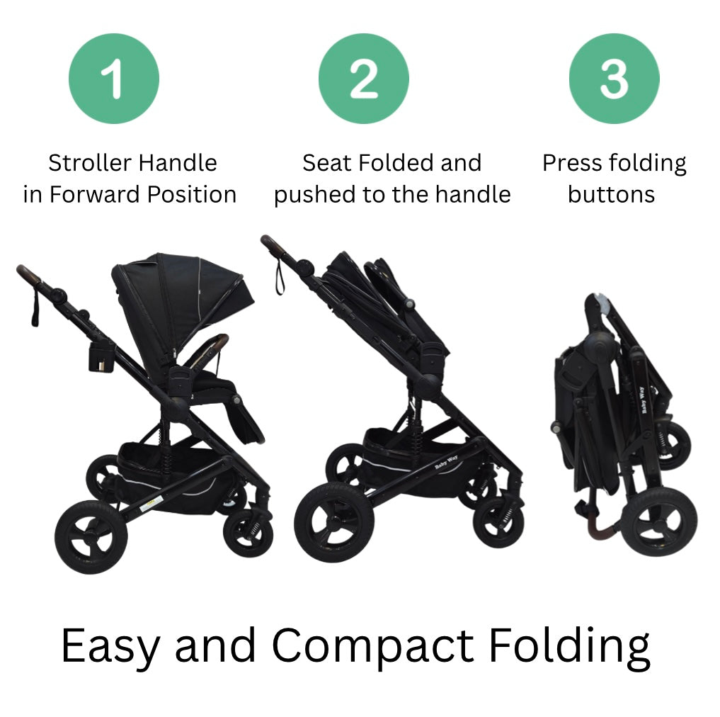 Versa 3-in-1 Travel System – Open Bassinet Stroller + Capsule Car Seat with Sunshade Sets