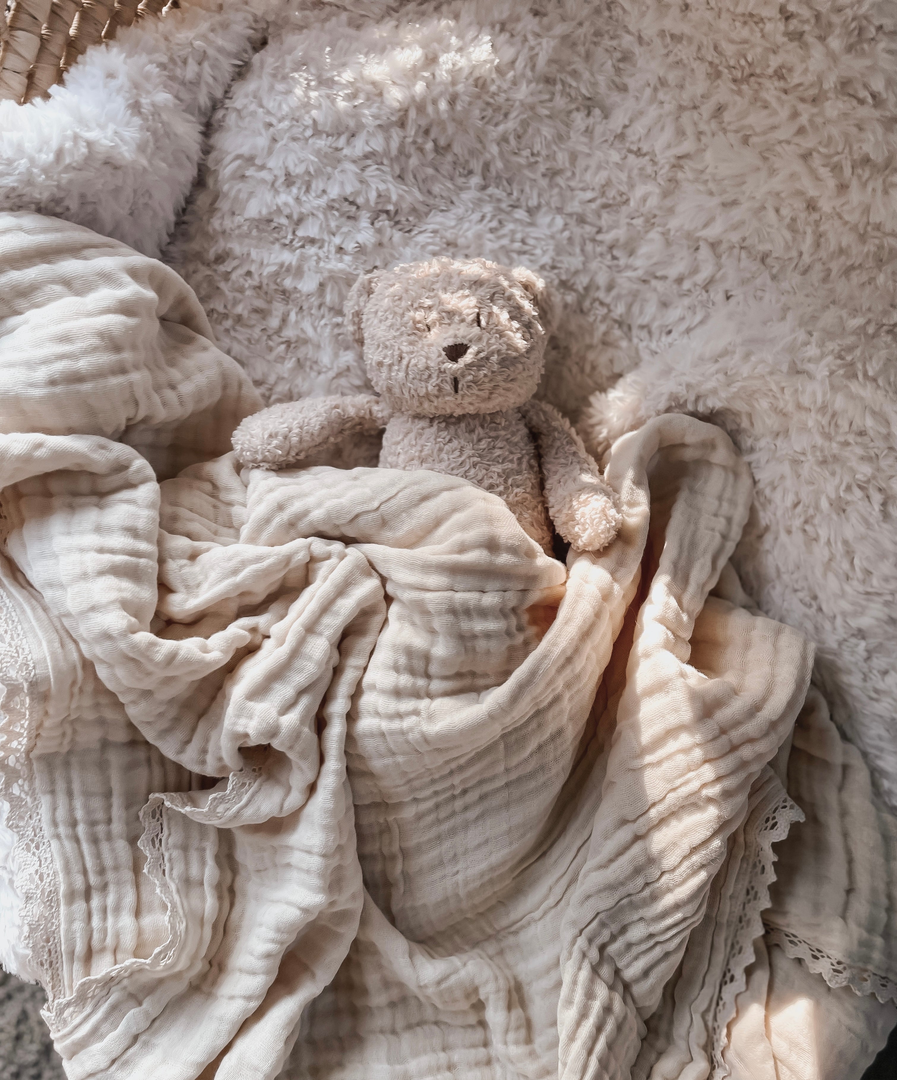 Cotton Gauze swaddle blanket - Beige