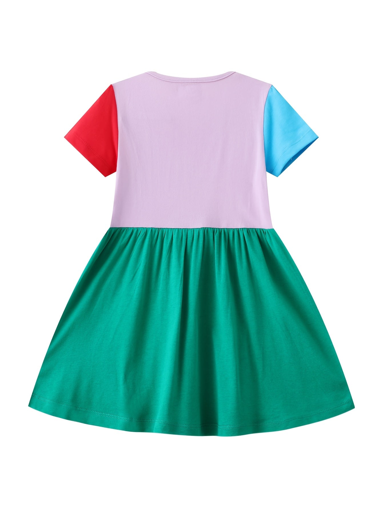 Spliced Short Sleeve Dress