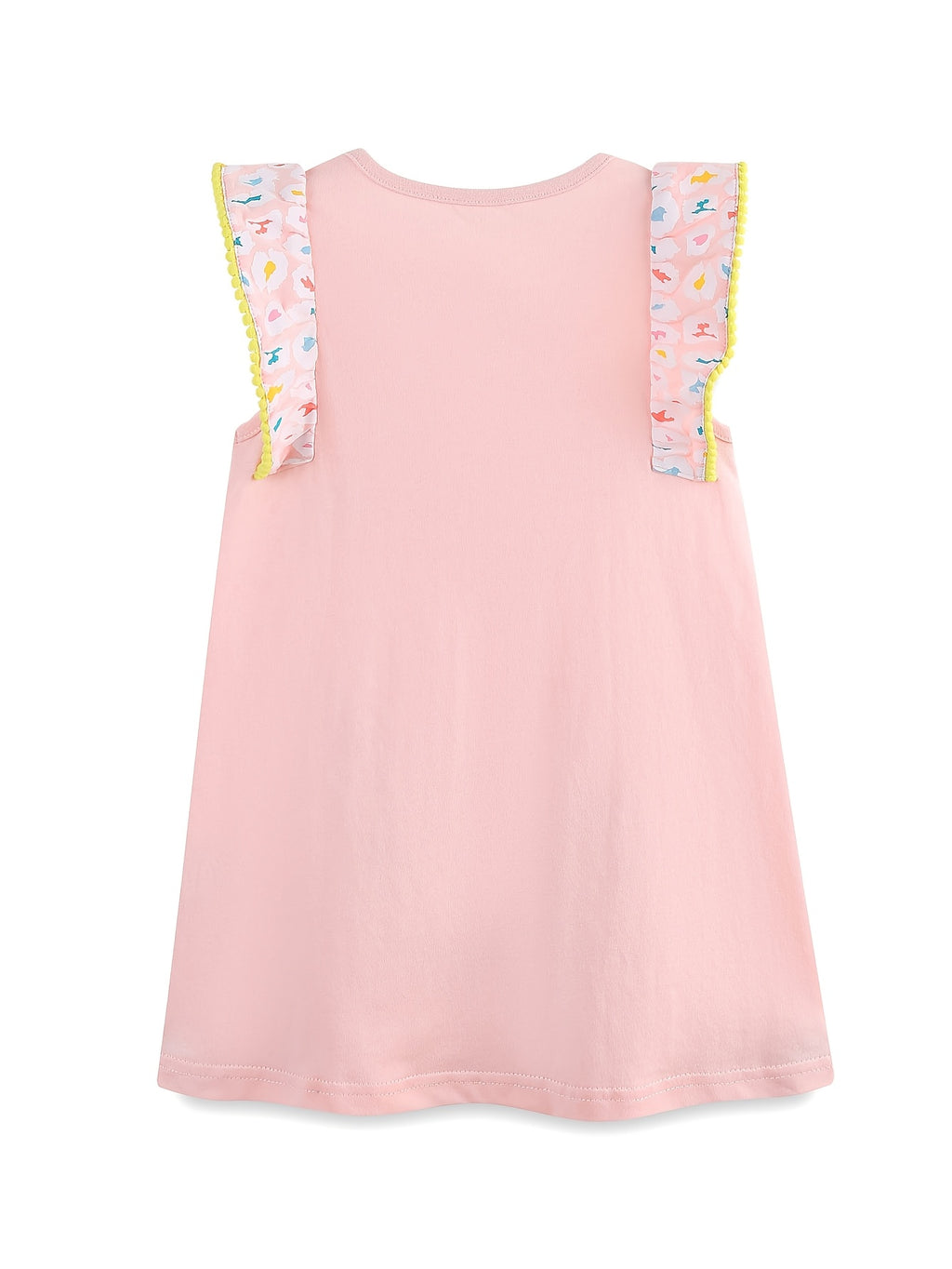 Pink Flutter Sleeve  Soft Cotton Knit Dress