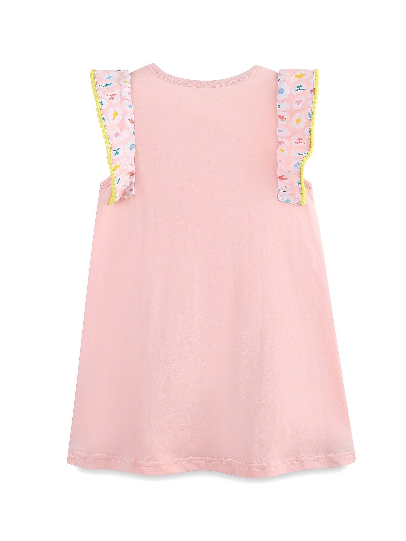 Pink Flutter Sleeve  Soft Cotton Knit Dress