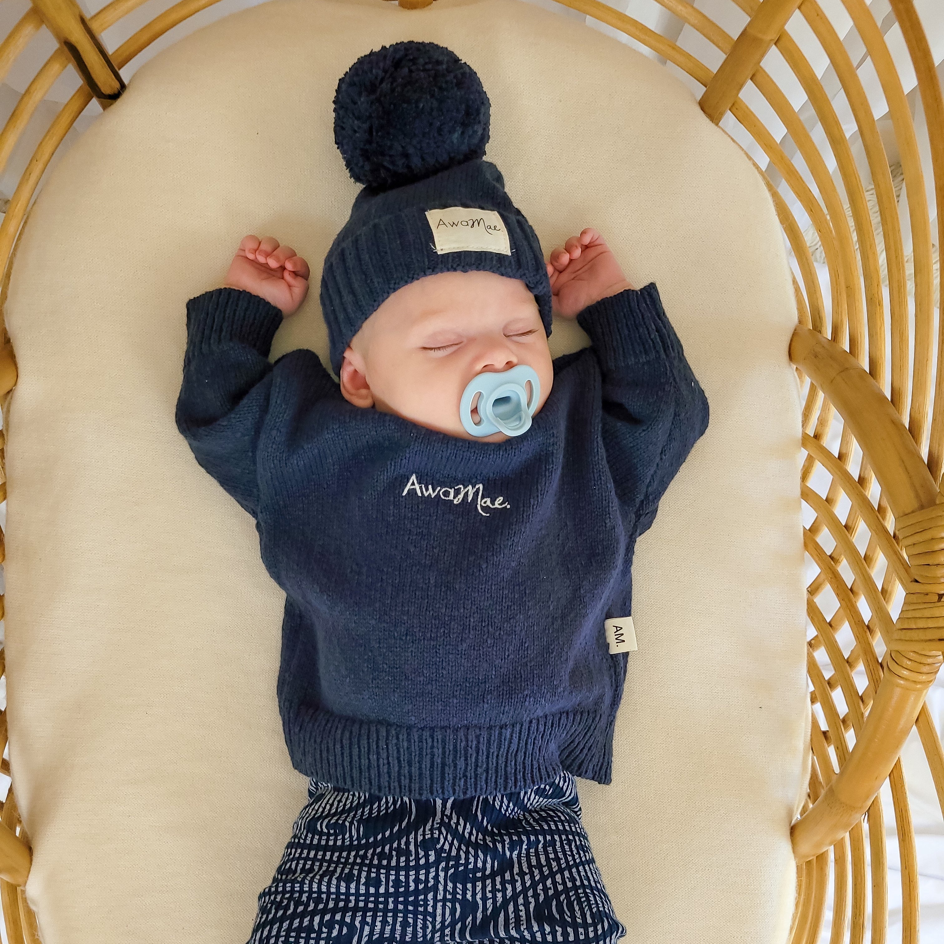 Textured Cotton Jumper - Midnight