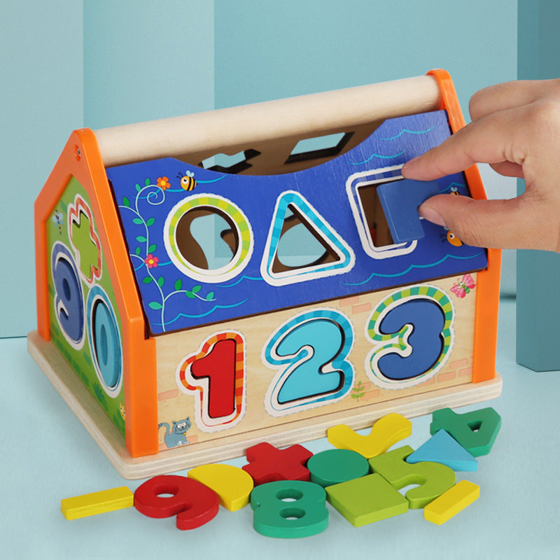 Wooden Shape & Number House Puzzle