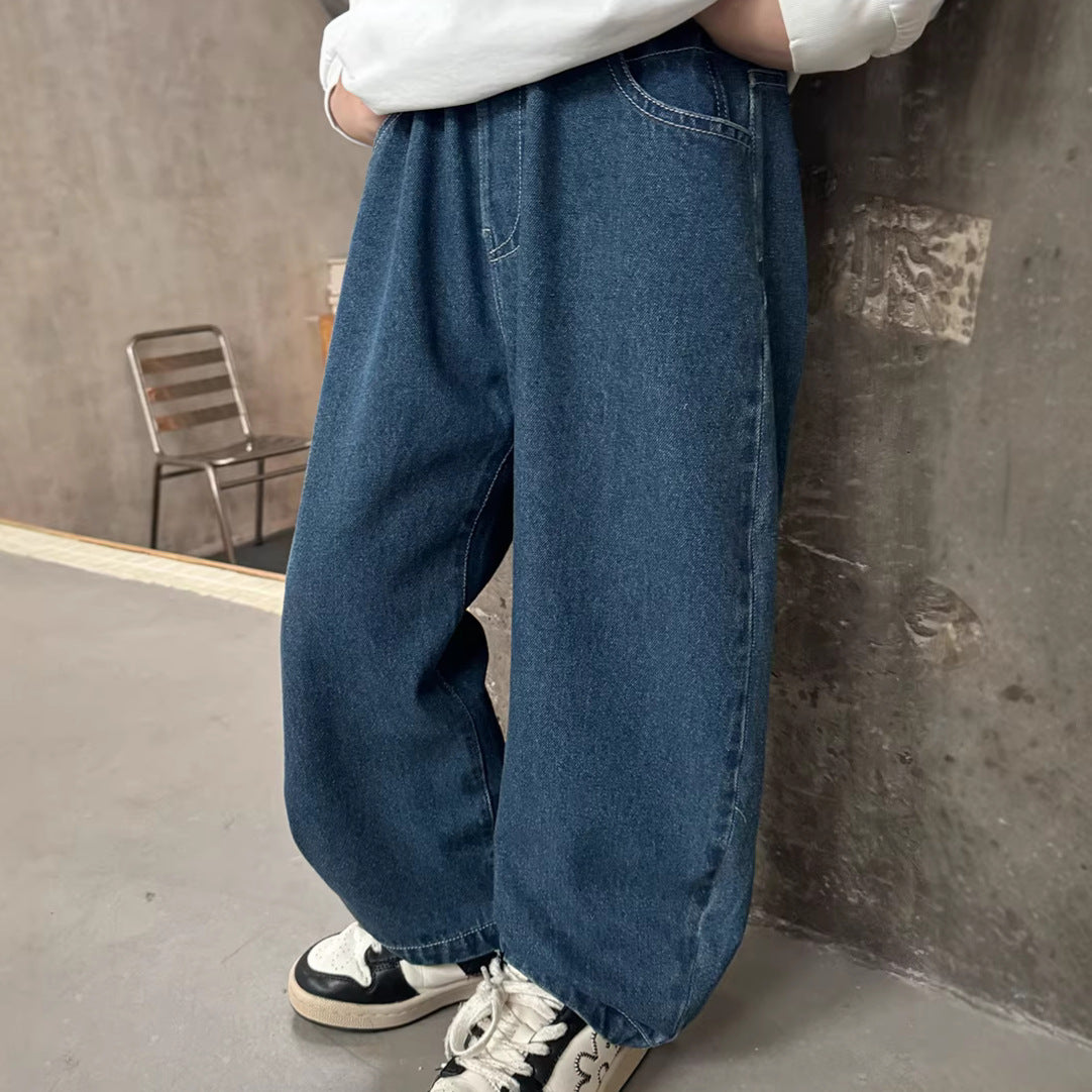 Boys' Jeans Casual Loose Pants Long Trousers  for Middle and Older Kids