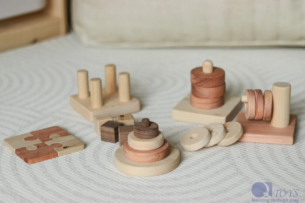 Second Birthday Wooden Montessori Play Set - QToys | Wooden Toy NZ