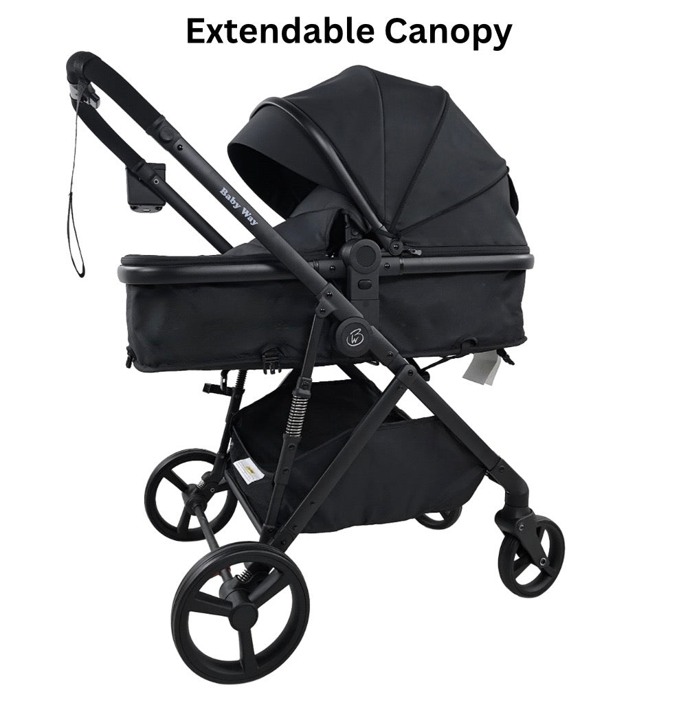 Crown Z - Premium Travel System - Reversible Bassinet Stroller + iSize Reclining Capsule + 360 Rotating Isofix Base