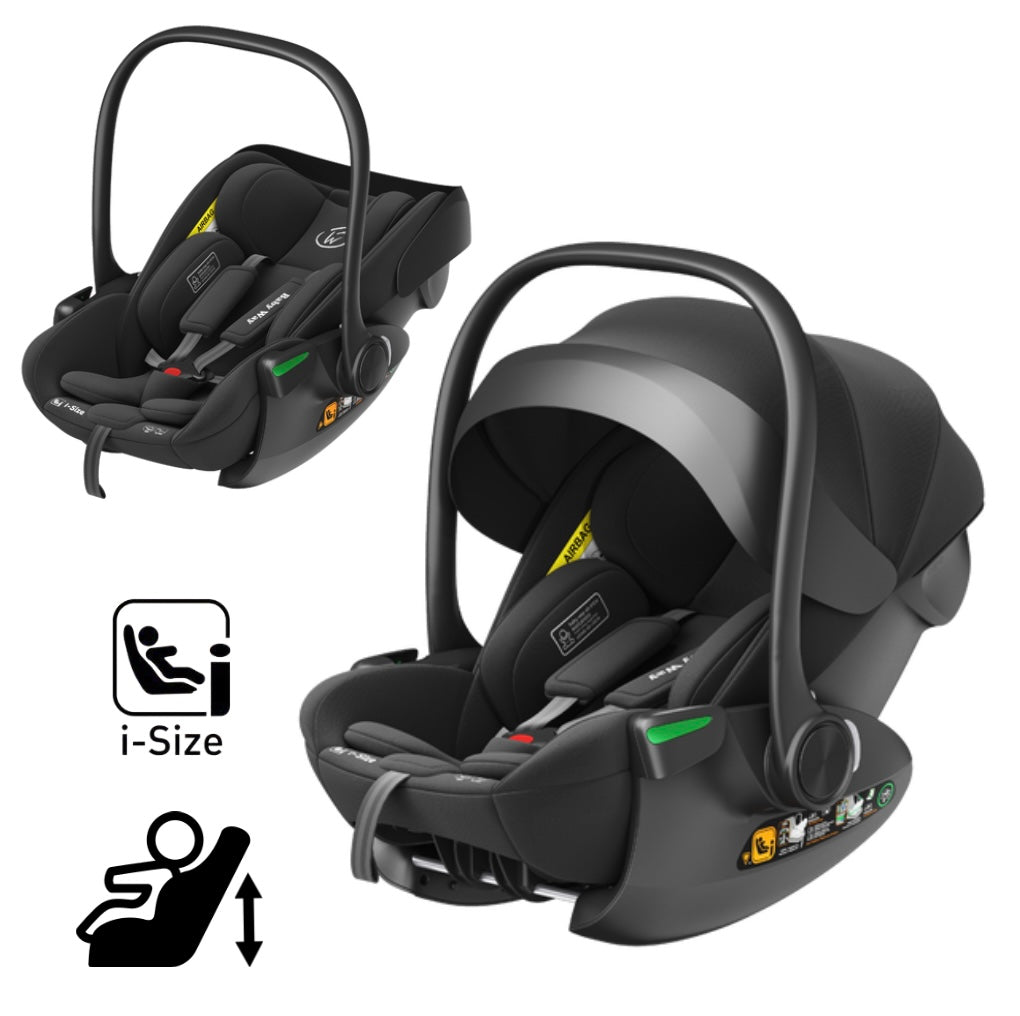 Crown i-Size Reclining Capsule Car Seat with 6-level Adjustable Headrest - BLACK