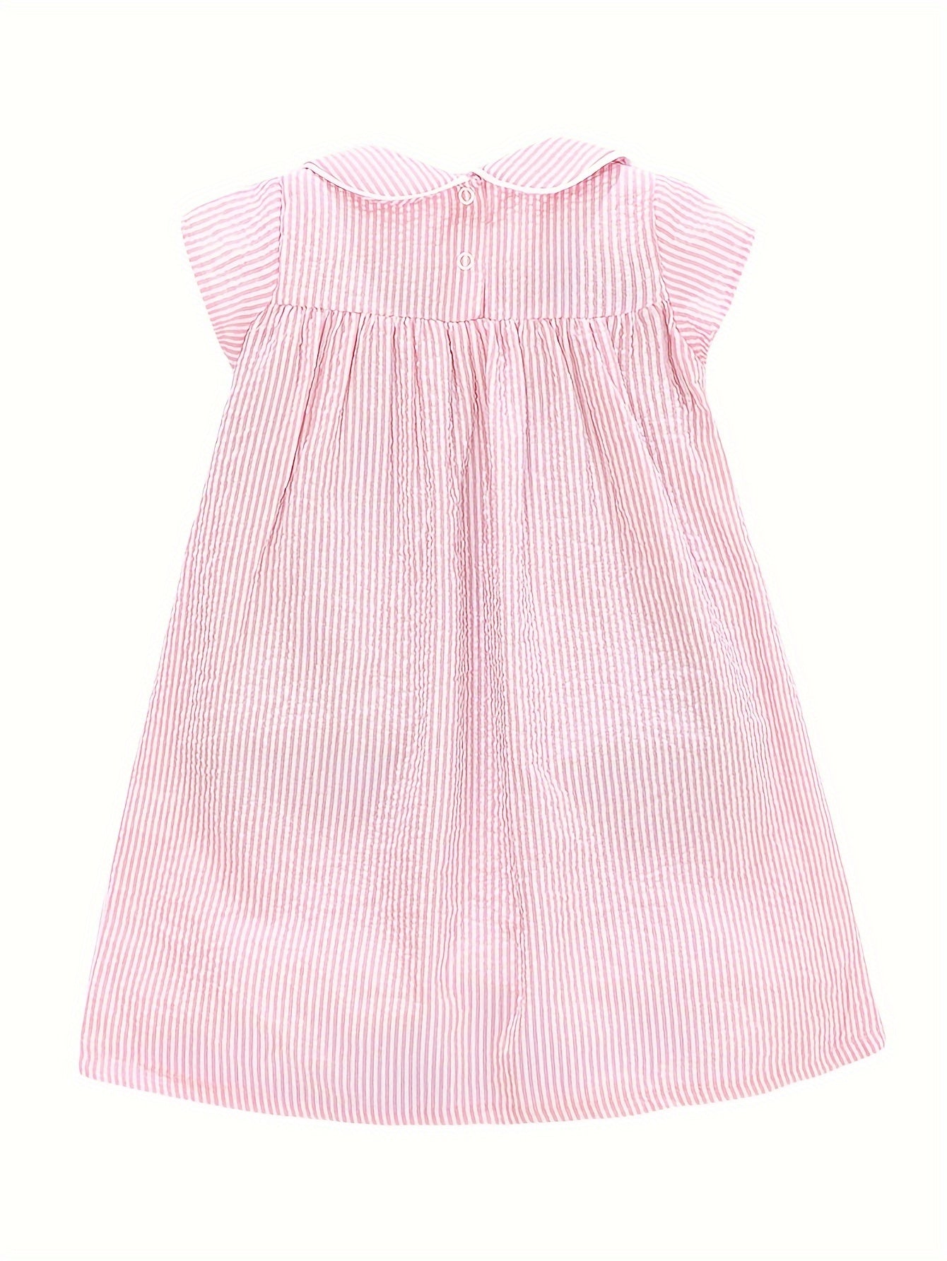 Pink Striped Short-Sleeve Dress