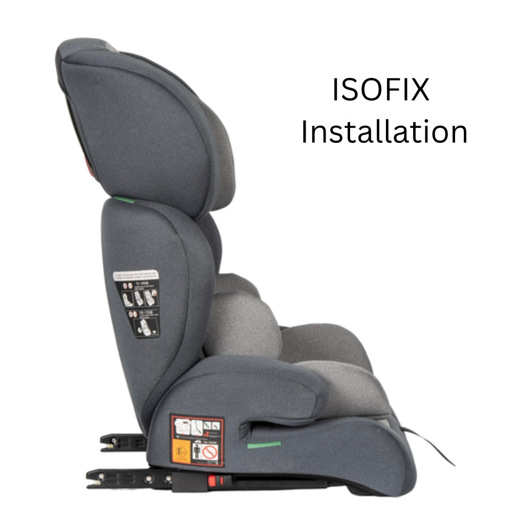 SafeMax Grey i-Size Convertible Booster Car Seat with ISOFIX