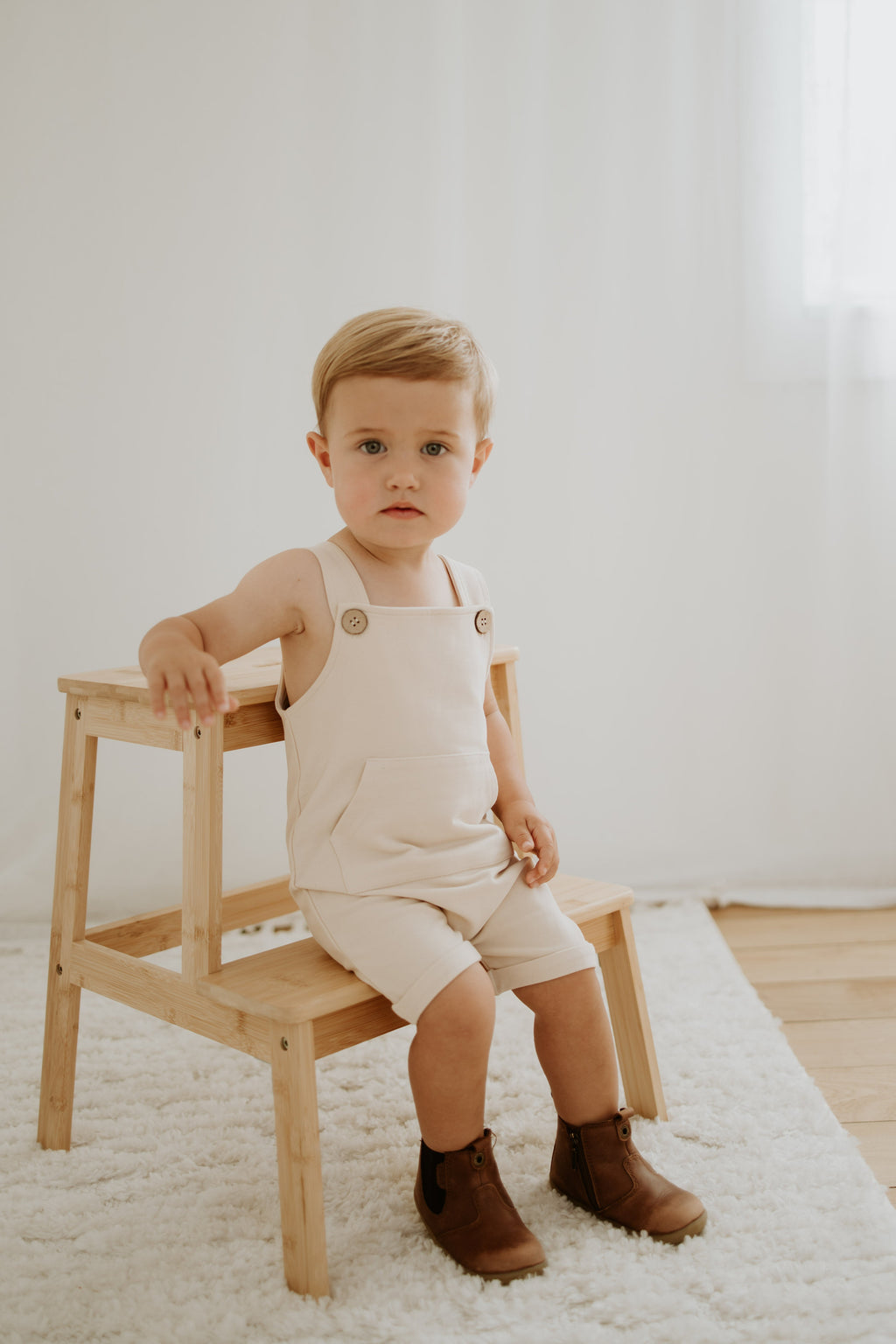 Sleeveless Overalls - Cream
