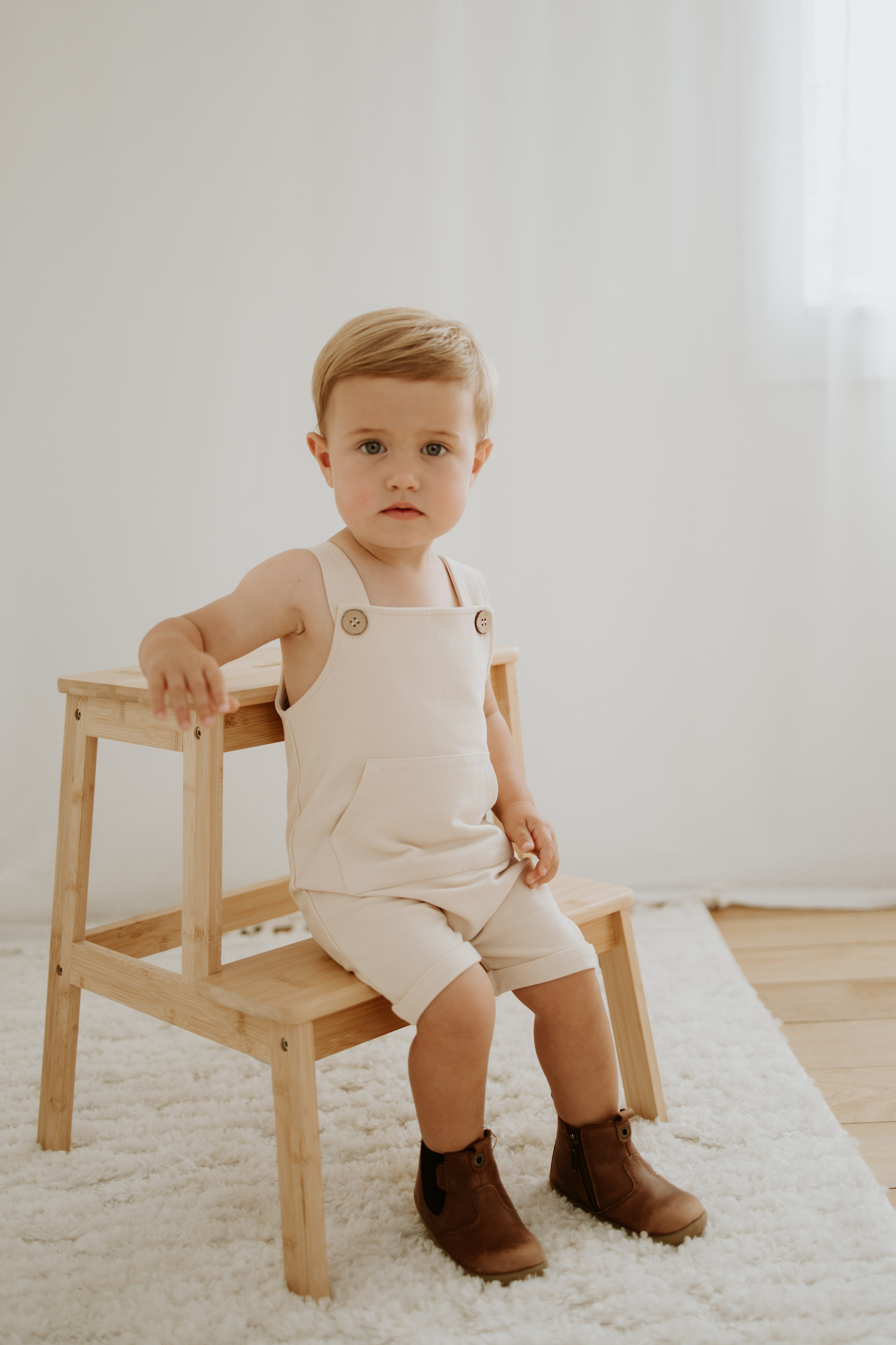 Sleeveless Overalls - Cream