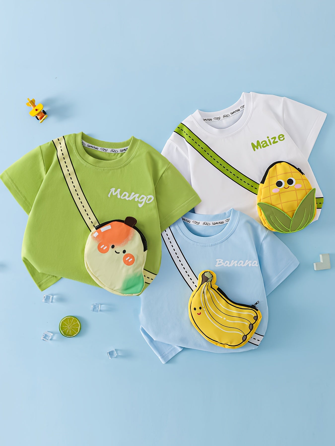 3pcs Lomi Rabbit Cute Short-Sleeved Boys And Girls T-shirts