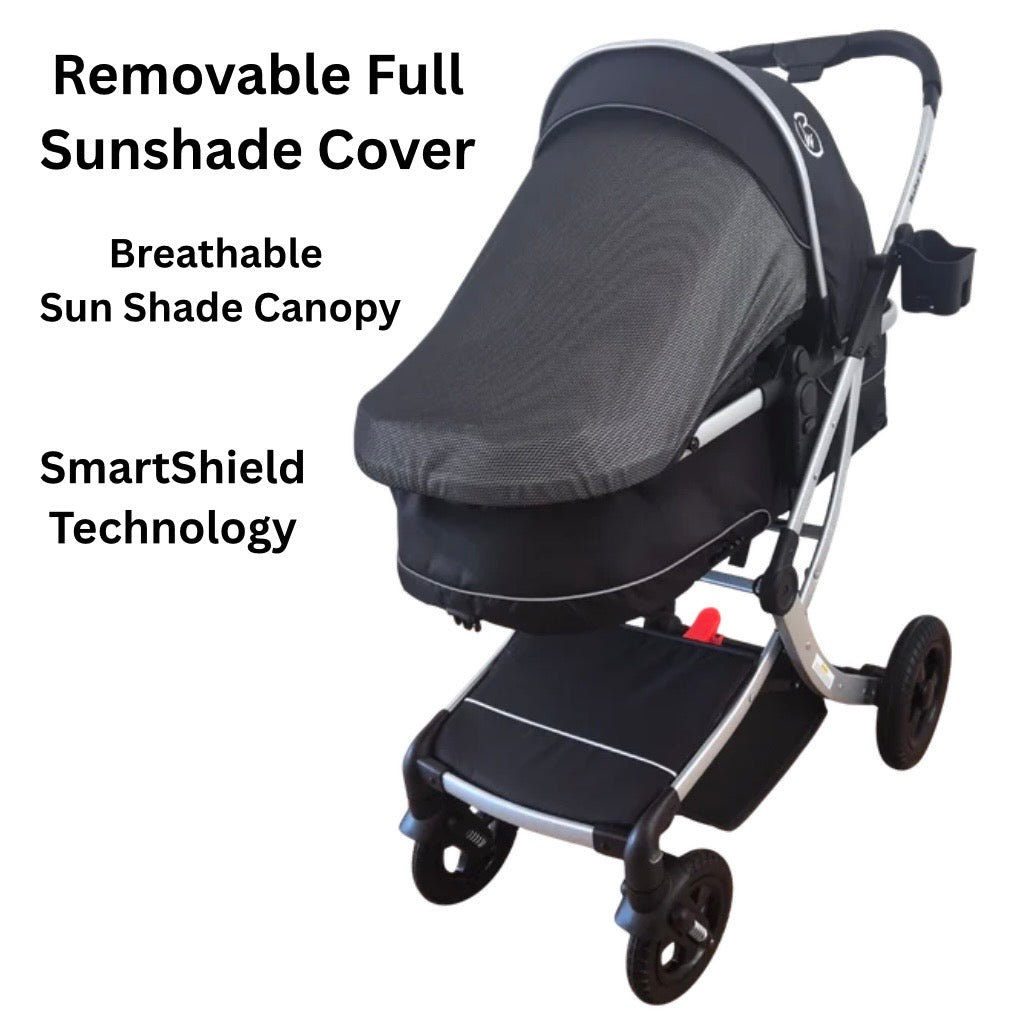 Starla Silver with Beige Colour Pack – 2-in-1 Bassinet to Seat Stroller + Food Tray