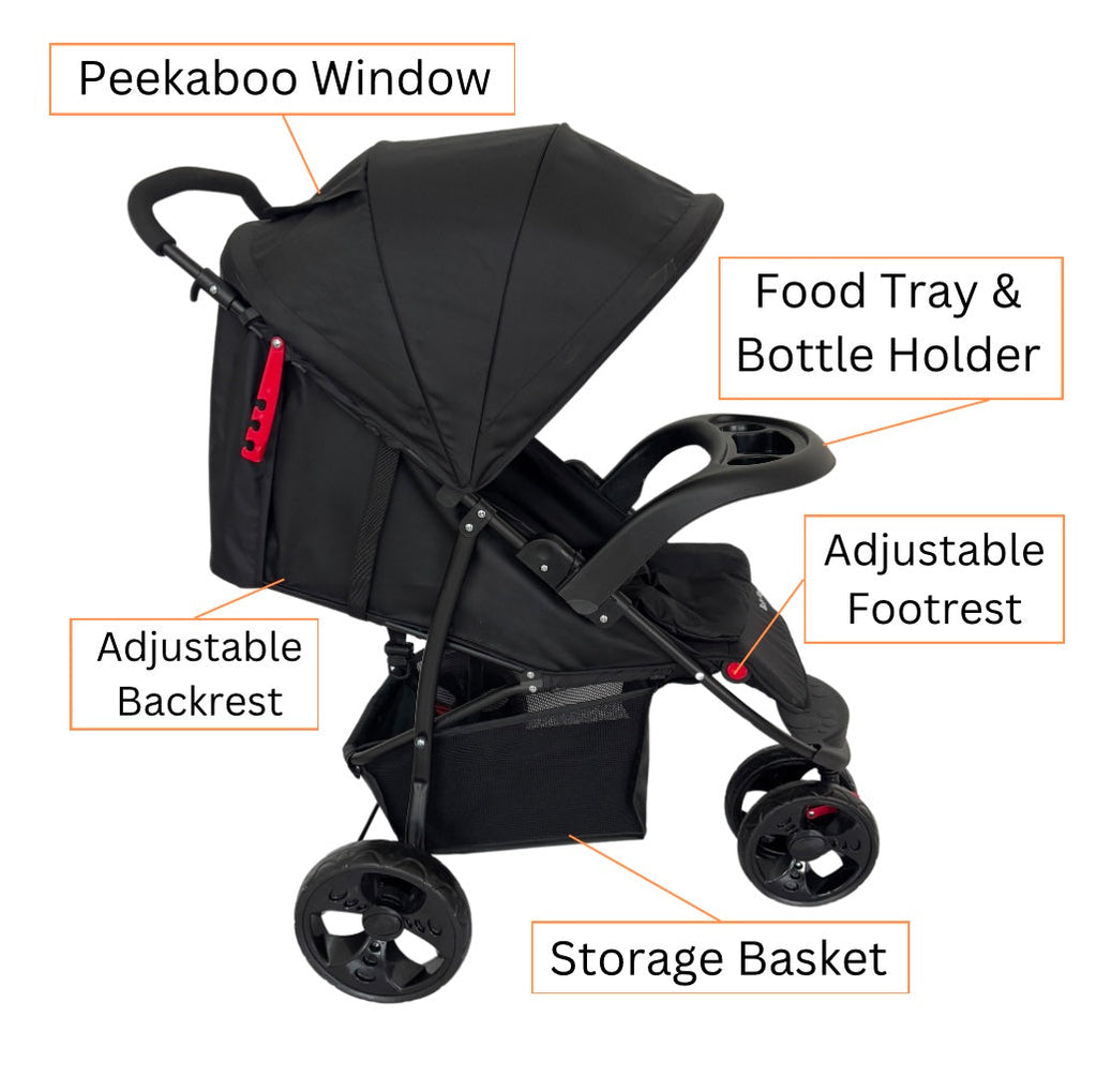 Explorer 3-Wheel Stroller with Food Tray