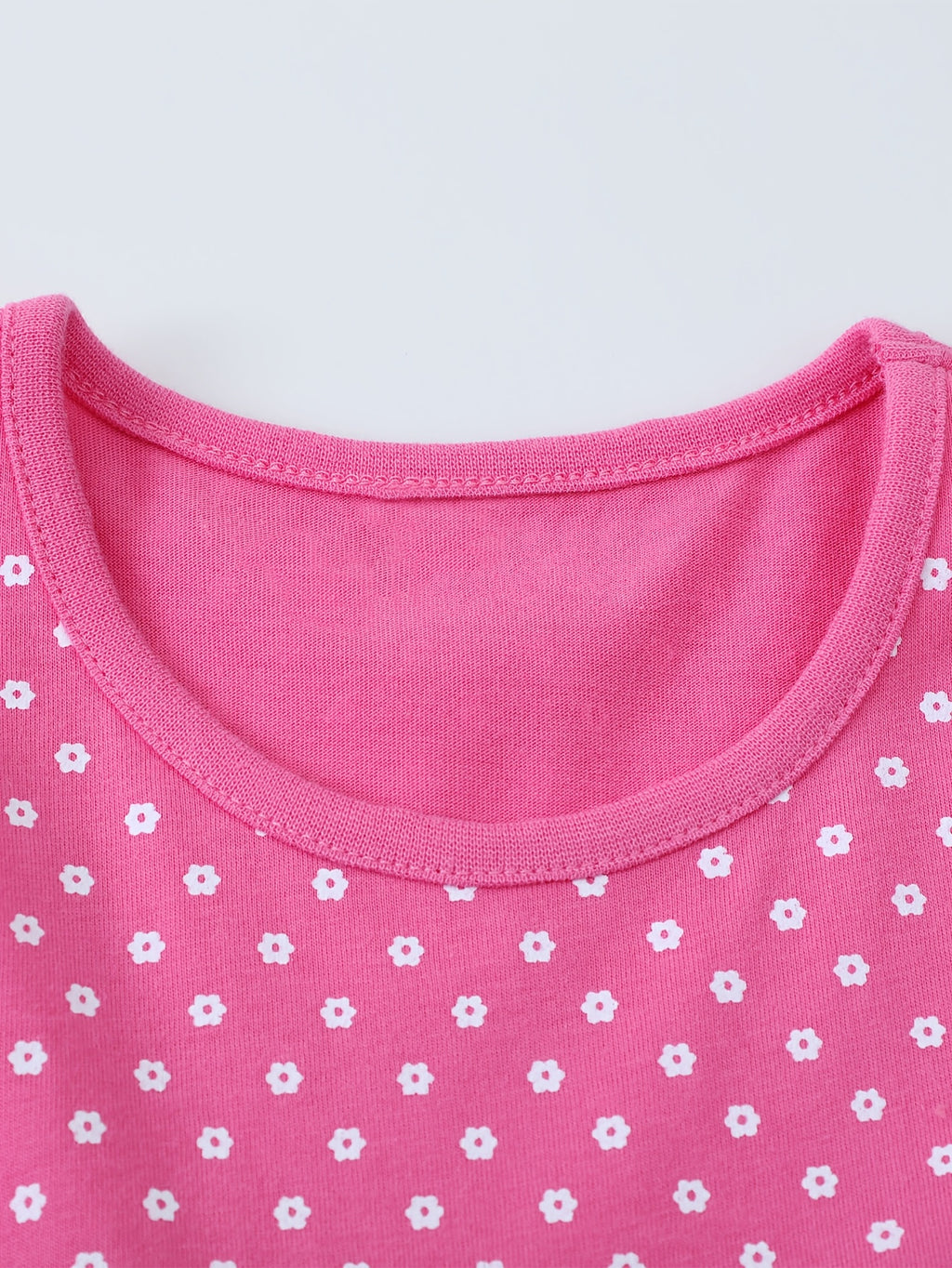 Short Sleeve Giraffe Floral Embroidery Knit Soft Casual Dress