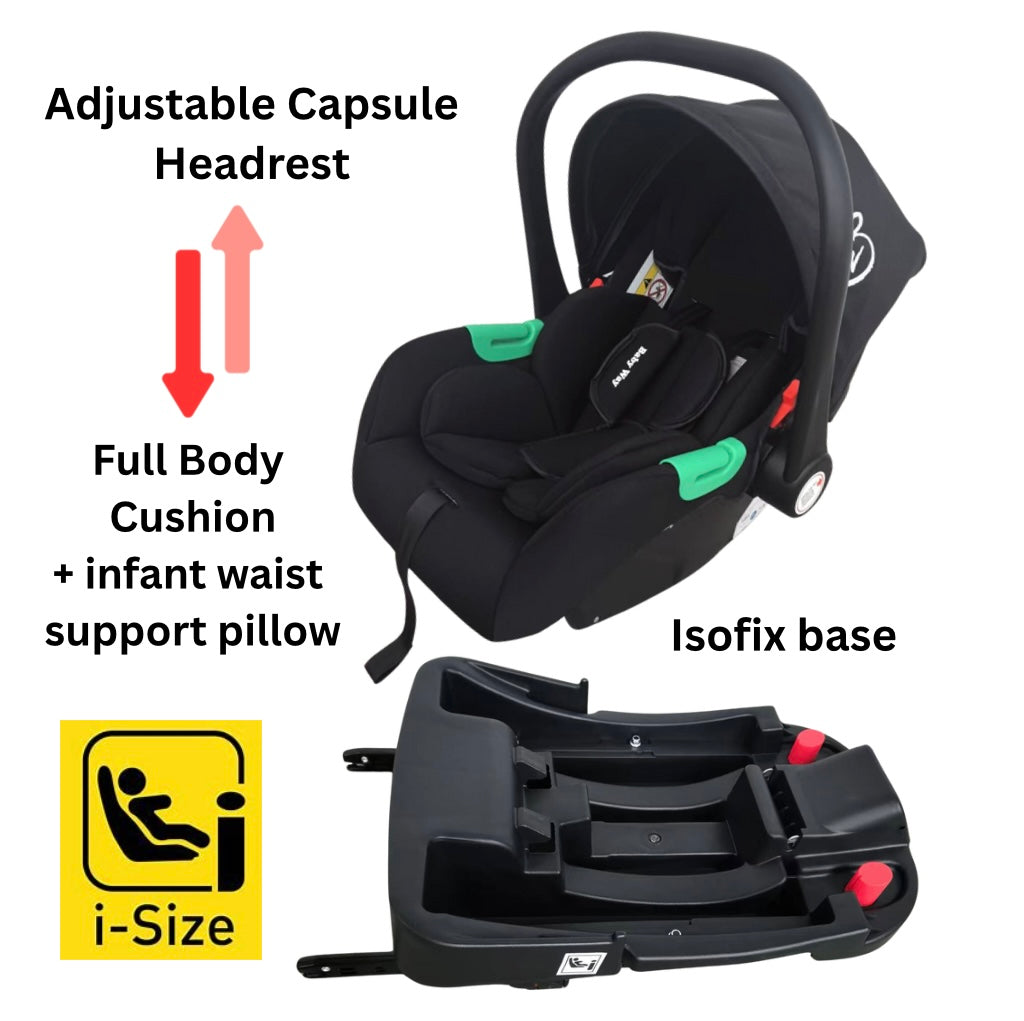Preorder - Supra Gold 3-in-1 Travel System – Stroller Buggy + Bassinet + Capsule Car Seat and Mattress, Food Tray - Black Gold