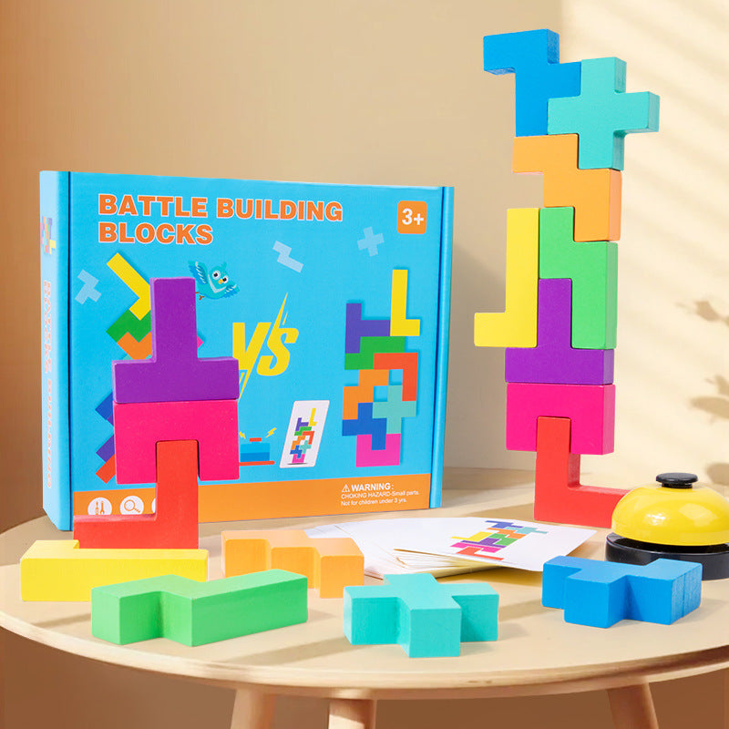 Wooden Russian Stacking Blocks Puzzle