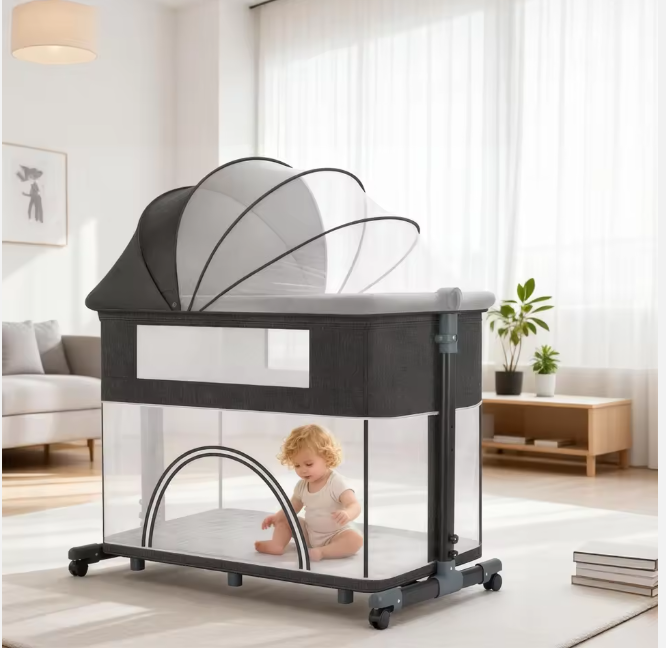 GrowNest 3in1 Cosleeper Bed Bassinet & Playpen with Rocking and Canopy