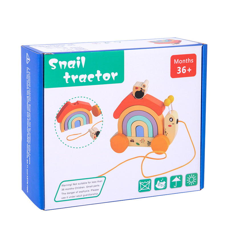Wooden Rainbow Snail Walker Toy