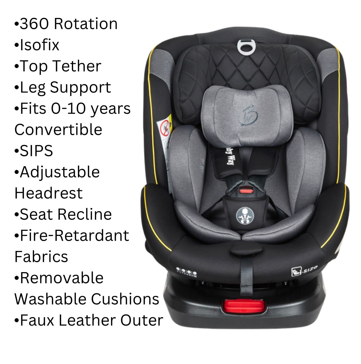 Preorder - GoldSpin GREY i-Size 360 Rotating Convertible Car Seat with ISOFIX and Top Tether