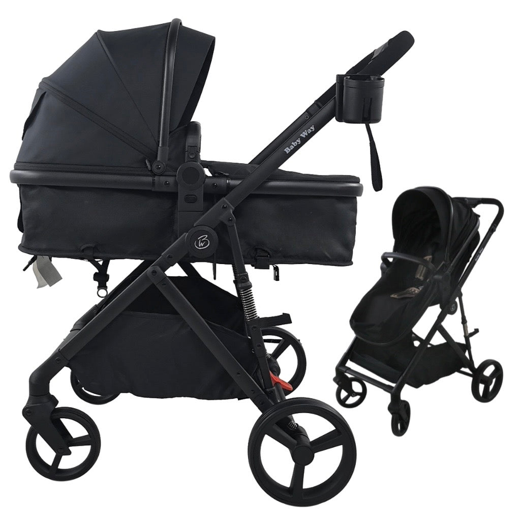 Crown Z - Premium Travel System - Reversible Bassinet Stroller + iSize Reclining Capsule + 360 Rotating Isofix Base
