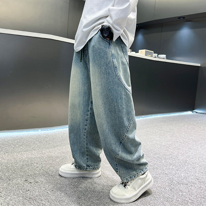 Boy's Jeans Casual Long Pants for Kids Trendy Street Style