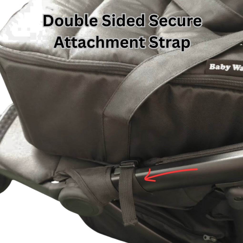 Cocoon Portable Stroller Soft Carry Cot with Foot Cover and Canopy - BLACK