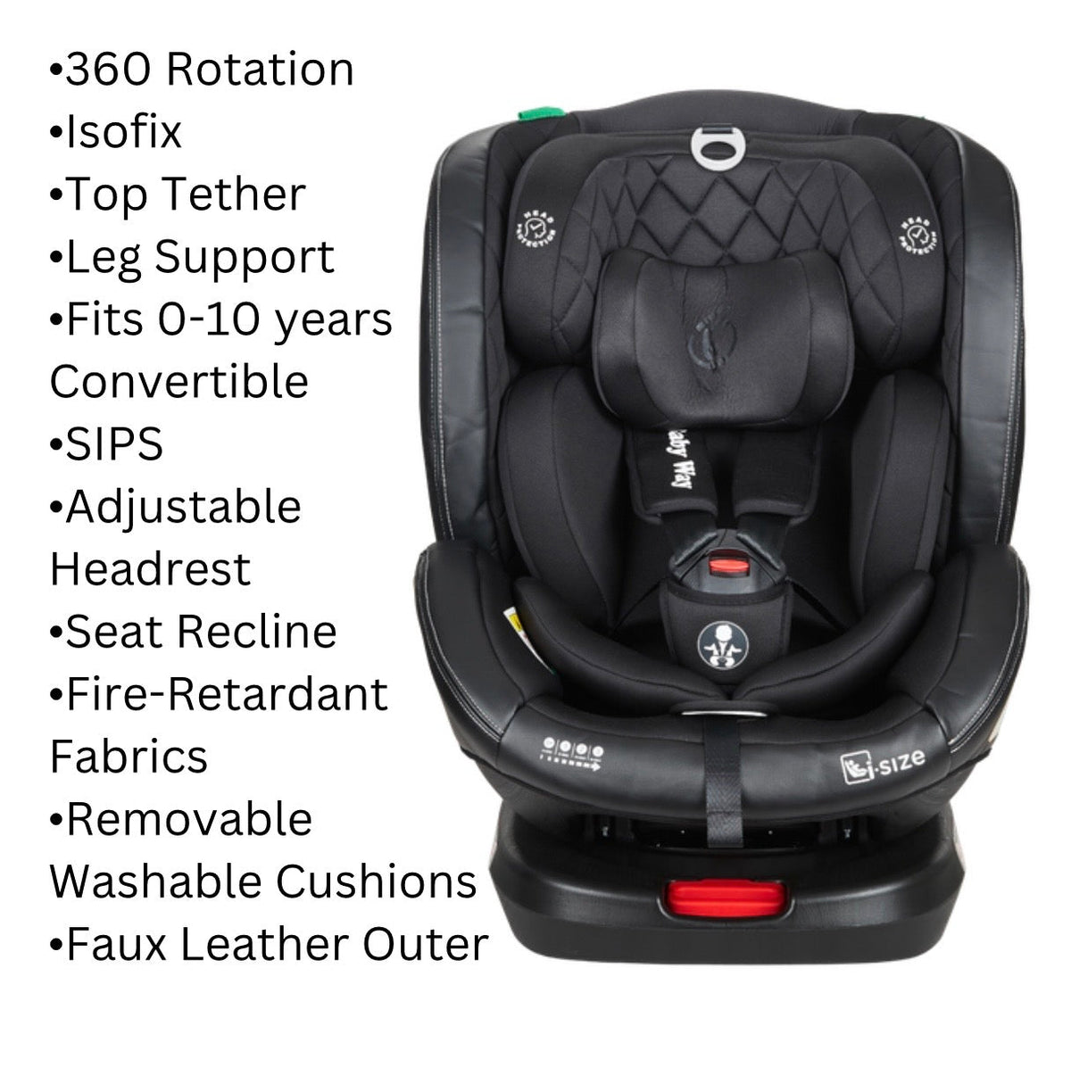 Supra Black Bundle - 4in1 Stroller Buggy + Bassinet + Capsule with ISOFIX Base Combo with i-Size Royal 360 Rotating Convertible Car Seat