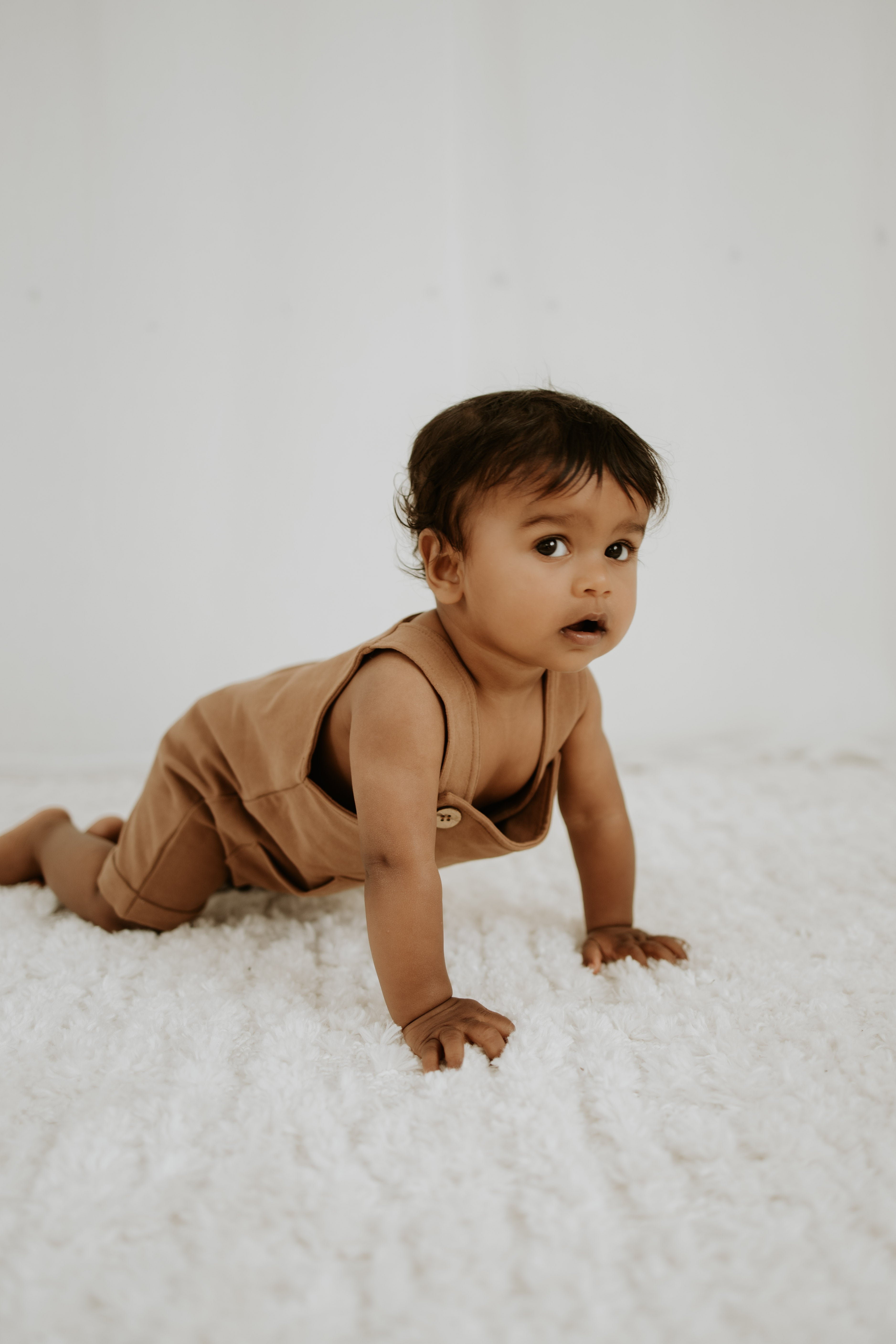Sleeveless Overalls - Brown