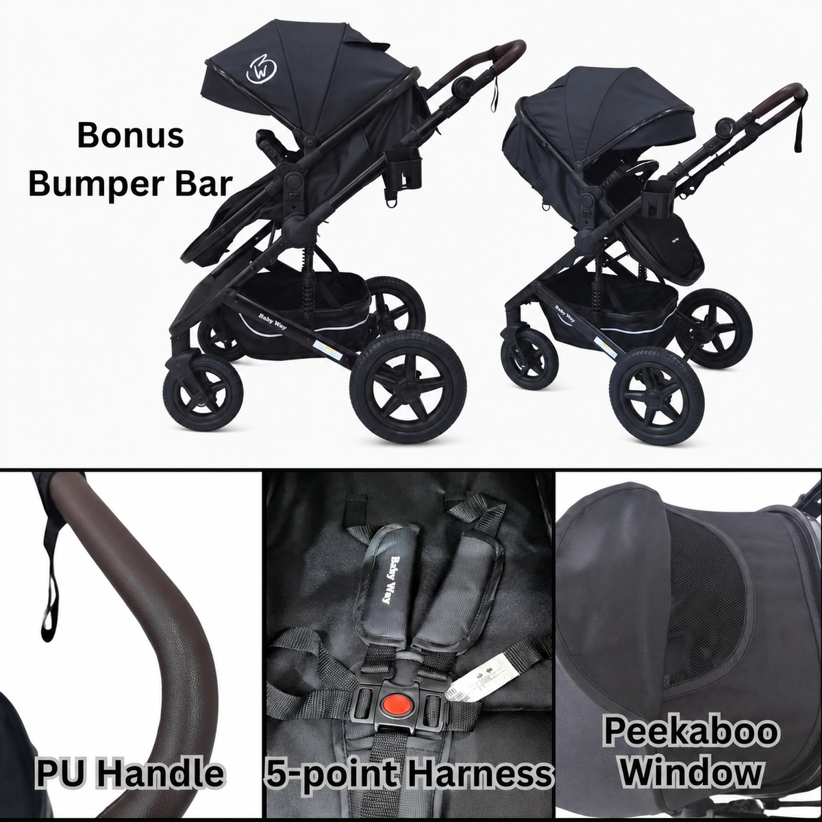 Supra Sapphire Bundle - 4in1 Stroller Buggy + Bassinet + Capsule with ISOFIX Base Combo with 360 GoldSpin Rotating Convertible Car Seat
